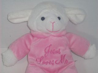 Dan Dee Jesus Loves Me Lamb Pink White Singing Lovey
