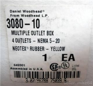 Daniel Woodhead 3080 10 Multiple Outlet Box NEMA 5 20 4 Outlets 125 V