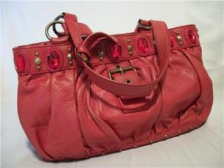 cynthia rowley red leather satchel handbag bag