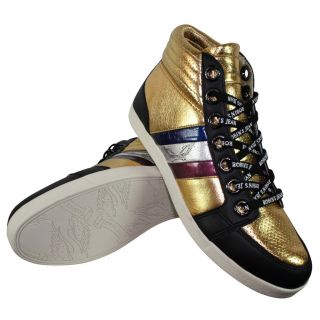 Mens Robins Jean Danton Black Gold Sneakers Shoes
