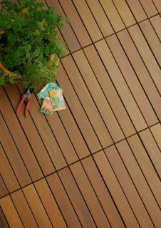 IPE Walnut Snap Together Deck Tiles Patio Pavers New