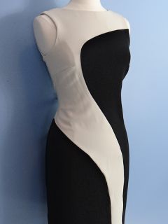 New NWT Sandra Darren Sleeveless Stretch Knit Color Sheath Dress Black