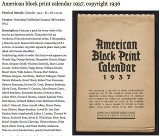 American Block Print 1937 WPA Era Howard Cook 1901 1980 Native