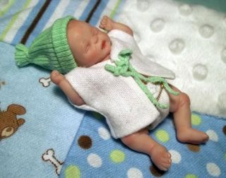 Tiny OOAK Baby Full Sculpt Newborn Miniature by Heartwork Babies