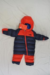 The North Face Infant Lil Snuggler Deep Water Blue Fiery Red 550 Down