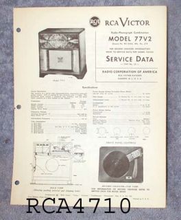 RCA Victor Service Data Manual 1947 Radio Phonograph Choice $9 99 ea