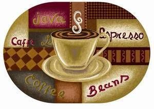   Print Braided Rug Kitchen Rug Coffee Theme Espresso Beans Java Decor