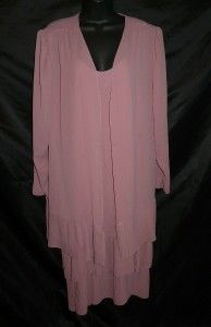 Vintage 70s 1x 22 Layered Pleated Skirt Mauve Pink Evening Dress