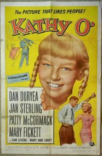 Jan Sterling, Dan Duryea KATHY O 1958 Org Movie Poster 6292