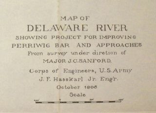 Delaware River 1906 Map Property Owners Hand Colored
