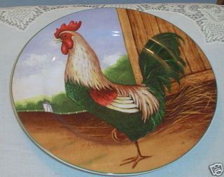 David Carter Brown On The Farm Rooster Plate
