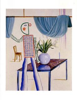 David Hockney Invented Man Revealing Still Life 1975 Museum 5x7 Blank