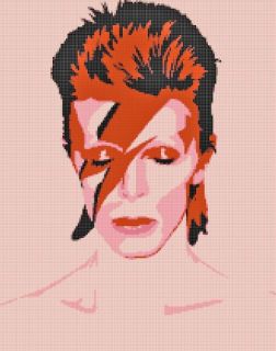 The Rise and Fall of Ziggy Stardust David Bowie Cross Stitch Pattern