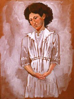 NYC Woman Artist Portrait Original Gouache Art C 1980
