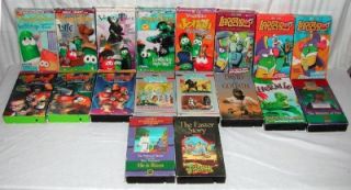 Lot of 18 Childrens Christian VHS Veggie Tales Larry Boy 123 Penguin