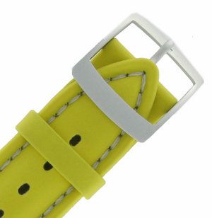20mm Watch Band Chrono David Yellow Rubber Sport