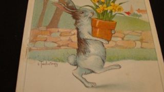 Twelvetrees 1918 Easter Bunnies Sincerest wishes Color Postcard