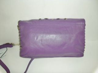 Danielle Nicole Purple Leather Like Tassel Clutch Shoulder Handbag