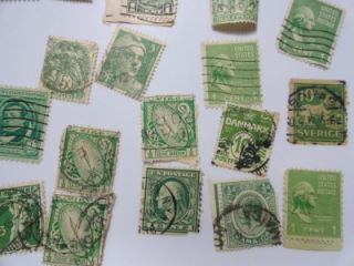 No Stamp Lot 19 Green World Stamps Denmark USA Germany Iceland Ireland