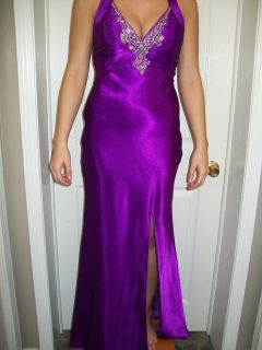 Flirt Maggie Sottero Purple Halter Prom Dress Size 0