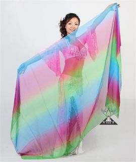 This is a very unique grandient colored belly dance veil,very light