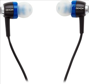 Denon AH C100BU Blue in Ear Headphones with Inline Remote and