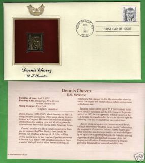 US Stamps Dennis Chavez US Senator FDC Reg Gold