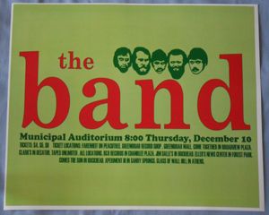 The Band Concert Poster Stage Fright Tour Municipal Aud Atlanta 1968