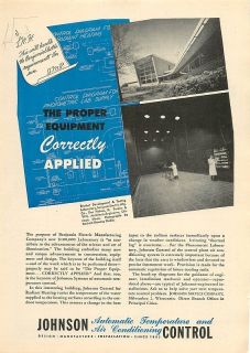 1946 Johnson Control Ad Benjamin Electric Des Plaines