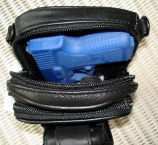 Leather Gun Concealment Holster Pack Ruger LCP 380 with LaserMax Laser