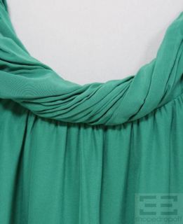 Christopher Deane Kelly Green Silk Gathered Sleeveless Dress Size 0