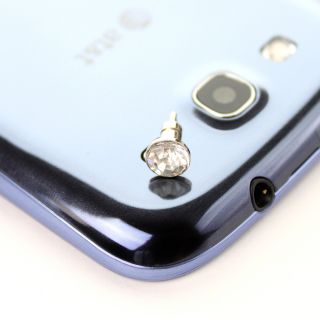 Fosmon 3 5 mm Diamond Bling Dust Cap Plug for Samsung Galaxy S3 s III