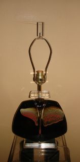  Signed Pottery Butterfly Designer Table Lamp Mid Century Eames Era Vtg