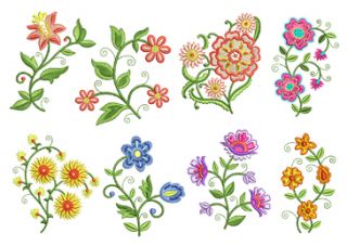  Belle Flowers CD Brother Floral PES Machine Embroidery Designs
