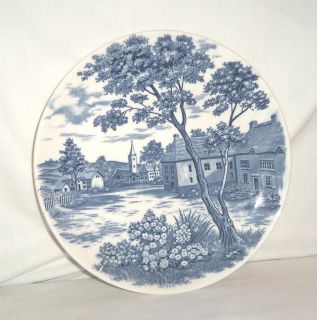Vintage Decorative Blue and White English Village 9 ¼ Porcelain