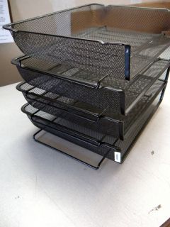 Used Wire Mesh 4 Tier Desktop Organizer in Out File Stackable 14x10
