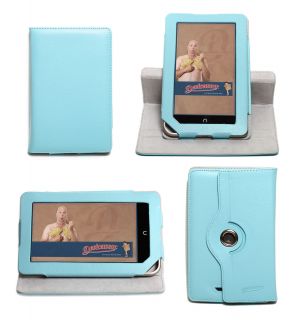 Dante 360 Rotating Blue Nook Tablet Color Case Vertical Stand Cover