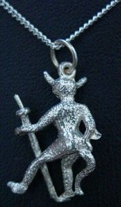 She Devil Pendant Charm Gothic Satan Silver Jewelry