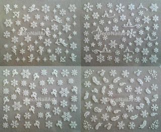  Snowflakes 3D Glitter Nail Art Decorative Decals Seals Stickers