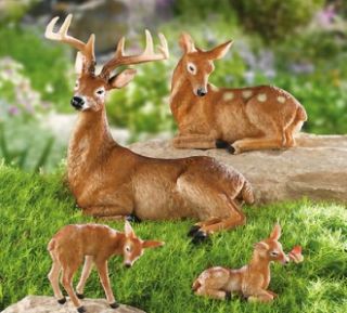 Handpainted Indoor or Outdoor Deer Family Figurines New