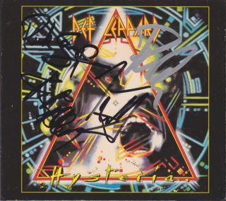 Def Leppard Band Signed Autographed Hysteria CD PSA DNA Joe Elliott