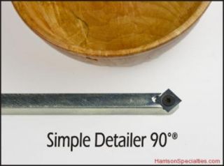 Carbide Tipped Simple Detailer 90° Diamond Scraper Gouge Wood Lathe