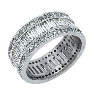 Womens Diamond Eternity Band Wedding Ring Baguette Cut 3 Carats 950