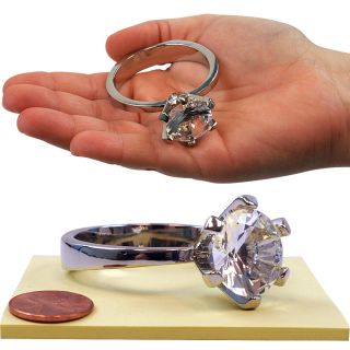 20 carat silver imitation diamond ring paper weight