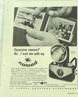 1956 Nomad Flash Camera Made by View Master Photo Ad