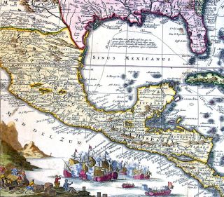 1736 Seutter Antique Map of Louisiana USA Gulf Mexico