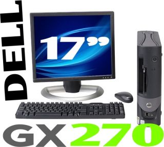 Dell OPLTIPLEX GX270 PC DESKTOP COMPUTER PC P4 2.8GHZ 80GB W/ 17 LCD