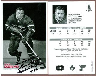 Dickie Moore NHL Player Signed Molson Export PHOTOCARD