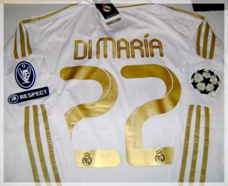 Real Madrid Long Sleeve Soccer Jersey 11 12 Size L Dimaria