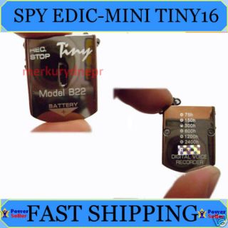  Edic Mini Tiny B22 300hr Spy Voice Recorder USB